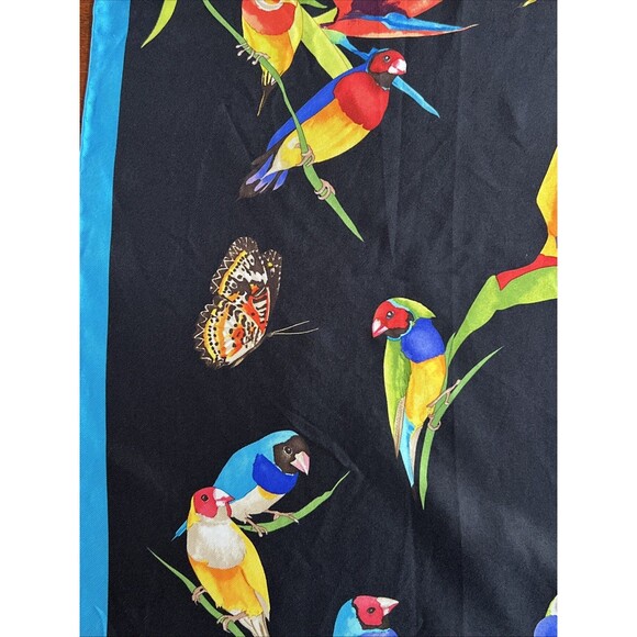 PATEK PHILIPPE Vivid bird motif large size silk scarf  Blue Novelty Prize Purple - Picture 5 of 9
